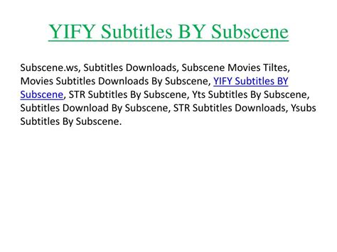 subscene.com|YIFY Subtitles